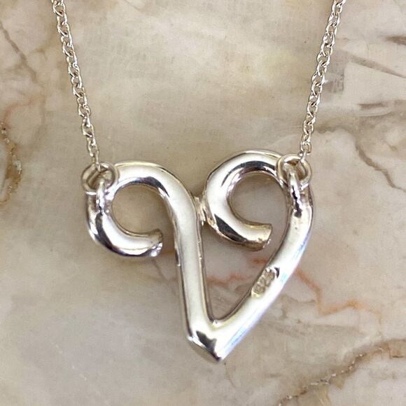 Tiffany & Co. Elsa Peretti Aries Zodiac Sign Necklace 925 Sterling Silver - Picture 4 of 8